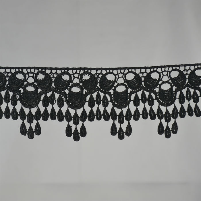 RG 1074 - RENDA GUIPIR PRETA - PACOTE COM 13 METROS