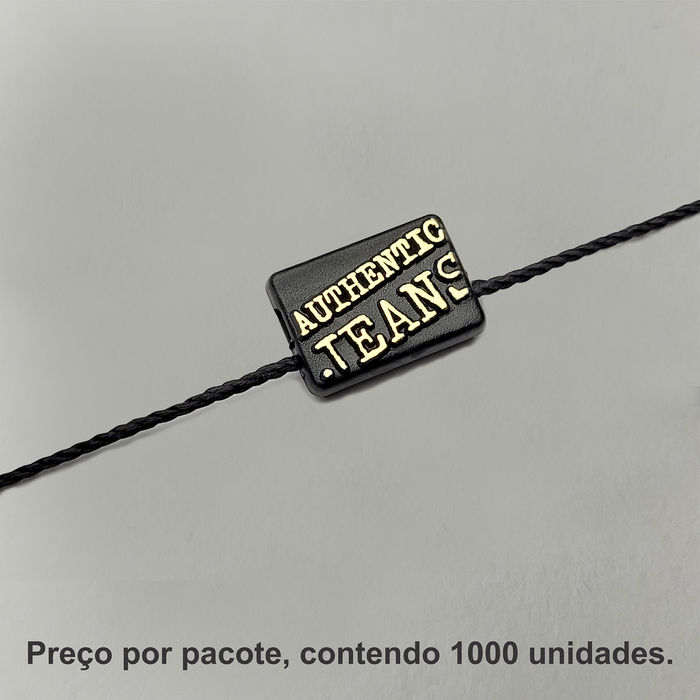 8014 - LACRE DE SEGURANÇA PRETO/ DOURADO - PACOTE COM 1000 UNIDADES