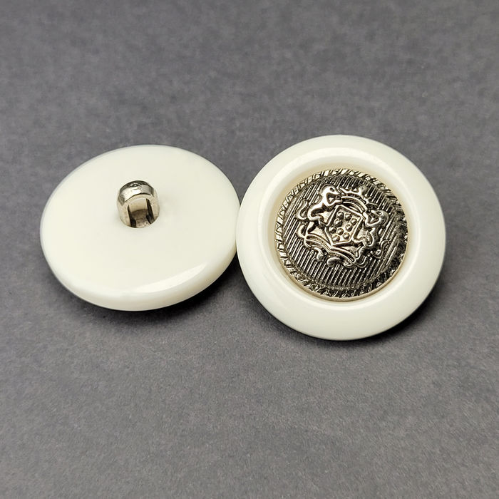 5444 - BOTÃO BRASÃO BRANCO - PACOTE COM 1000 UNIDADES