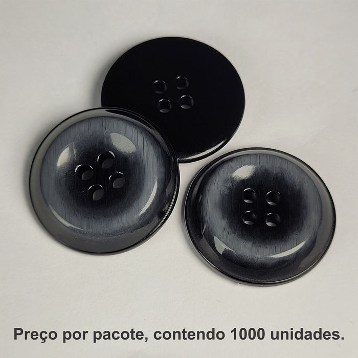 5448 - BOTÃO PRETO BRILHO - PACOTE COM 1000 UNIDADES