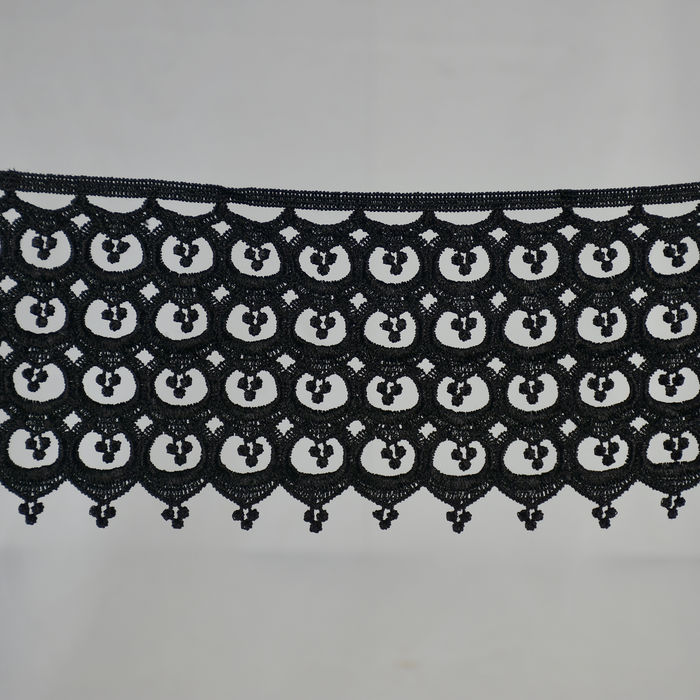 RG 1075 - RENDA GUIPIR PRETA - PACOTE COM 13 METROS