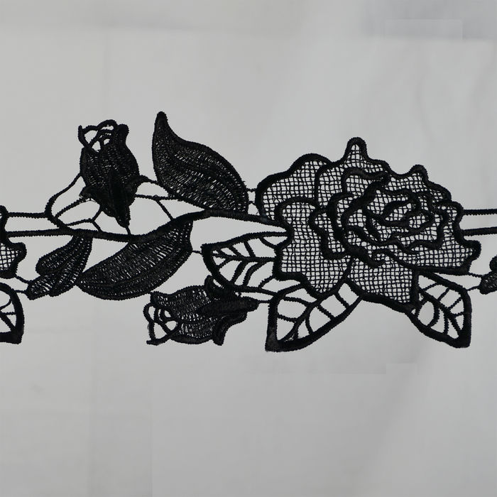 RG 1100 - RENDA GUIPIR PRETA - PACOTE COM 13 METROS