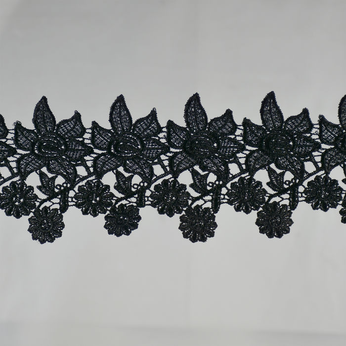 RG 1093 - RENDA GUIPIR PRETA - PACOTE COM 13 METROS