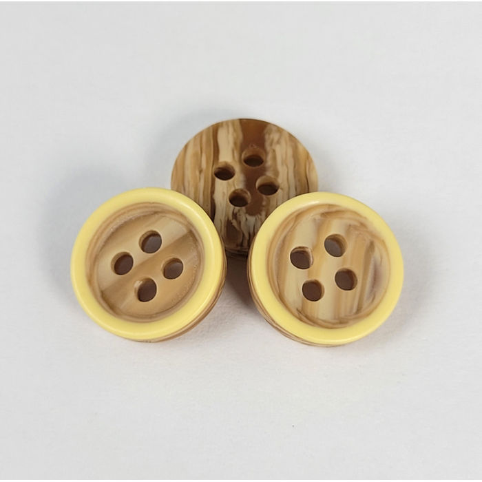 5911/18 - BOTÃO IMITAÇÃO MADEIRA AMARELO BEBÊ