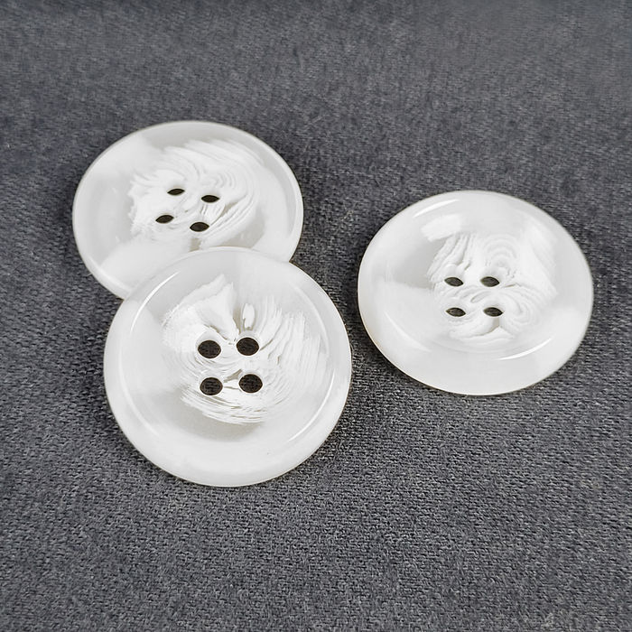 5156 - BOTÃO RAJADO BRANCO - PACOTE COM 1000 UNIDADES