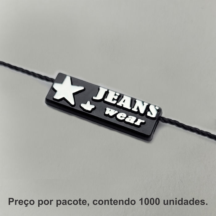 8026 - LACRE DE SEGURANCA PRETO/ PRATA - PACOTE COM 1000 UNIDADES