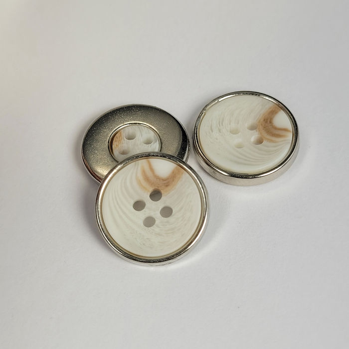 5161 - BOTÃO RAJADO BEGE  - PACOTE COM 1000 UNIDADES