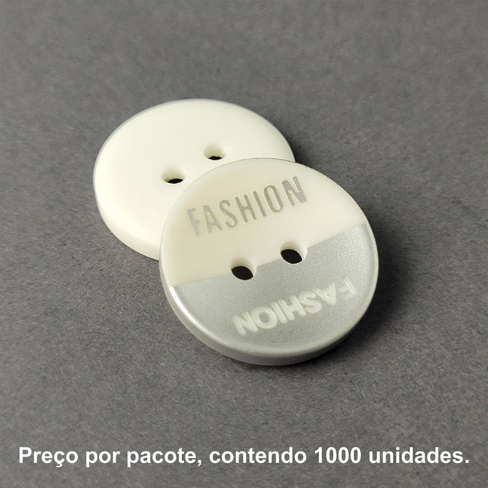 PRO GRAVADO 1158 - BOTÃO BRANCO COM PRATA - PACOTE COM 1000 UNIDADES