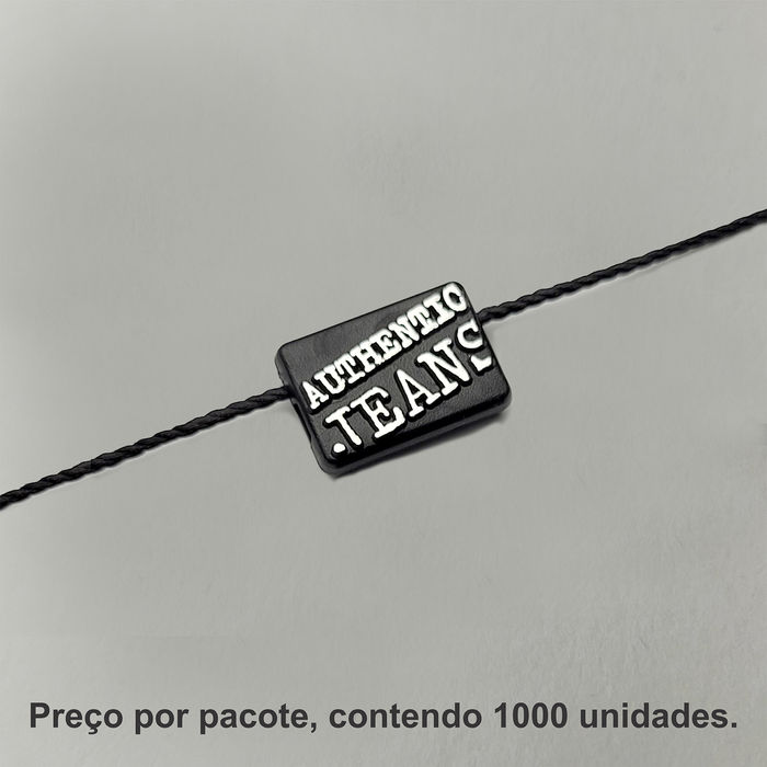 8014 - LACRE DE SEGURANÇA PRETO/ PRATA - PACOTE COM 1000 UNIDADES