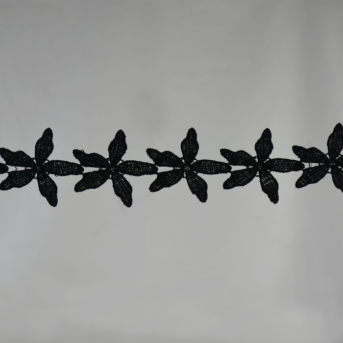 RG 1079 - RENDA GUIPIR PRETA - PACOTE COM 13 METROS