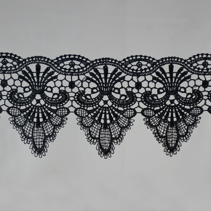 RG 1080 - RENDA GUIPIR PRETA - PACOTE COM 13 METROS