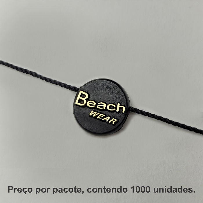 8025 - LACRE DE SEGURANCA PRETO/ DOURADO - PACOTE COM 1000 UNIDADES