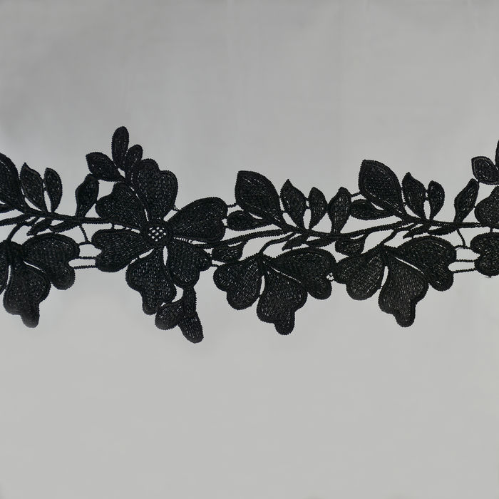 RG 1111 - RENDA GUIPIR PRETA - PACOTE COM 13 METROS