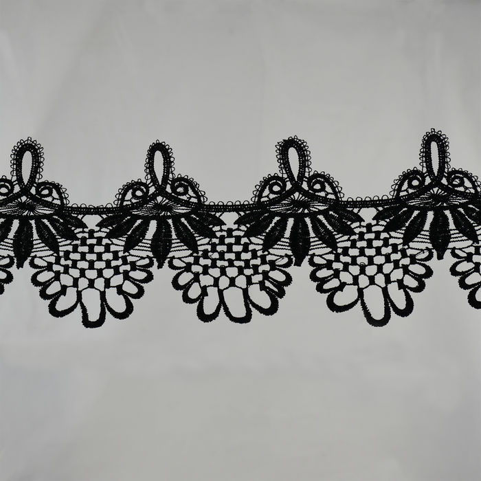 RG 1109 - RENDA GUIPIR PRETA - PACOTE COM 13 METROS