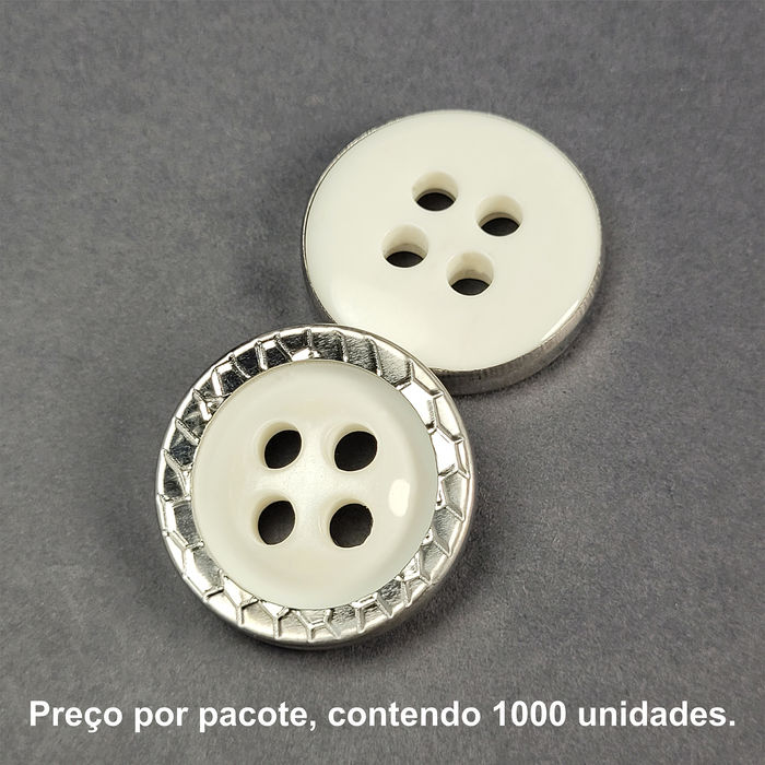 5428 - BOTÃO BRANCO CROMADO - PACOTE COM 1000 UNIDADES