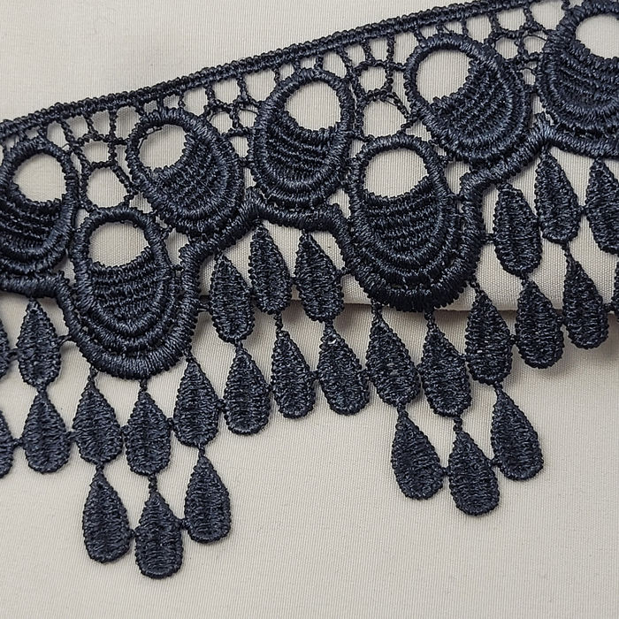 RG 1074 - RENDA GUIPIR PRETA - PACOTE COM 13 METROS