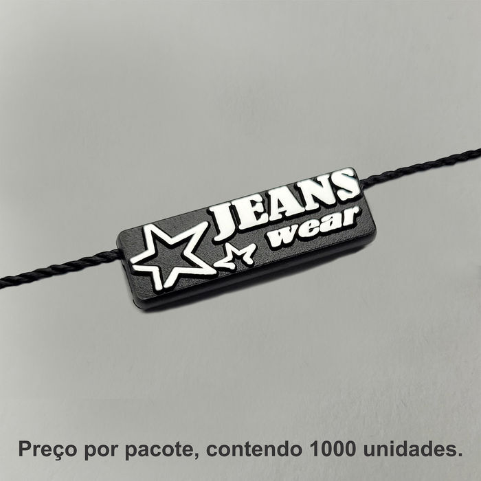 8016 - LACRE DE SEGURANCA PRETO/ PRATA - PACOTE COM 1000 UNIDADES