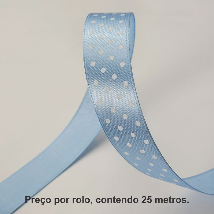FITA CETIM ESTAMPADA - AMFCE505 AZUL BEBÊ