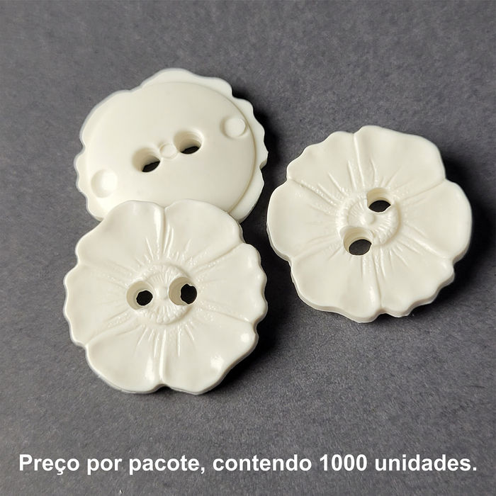 5042 - BOTÃO BRANCO BRILHO - PACOTE COM 1000 UNIDADES