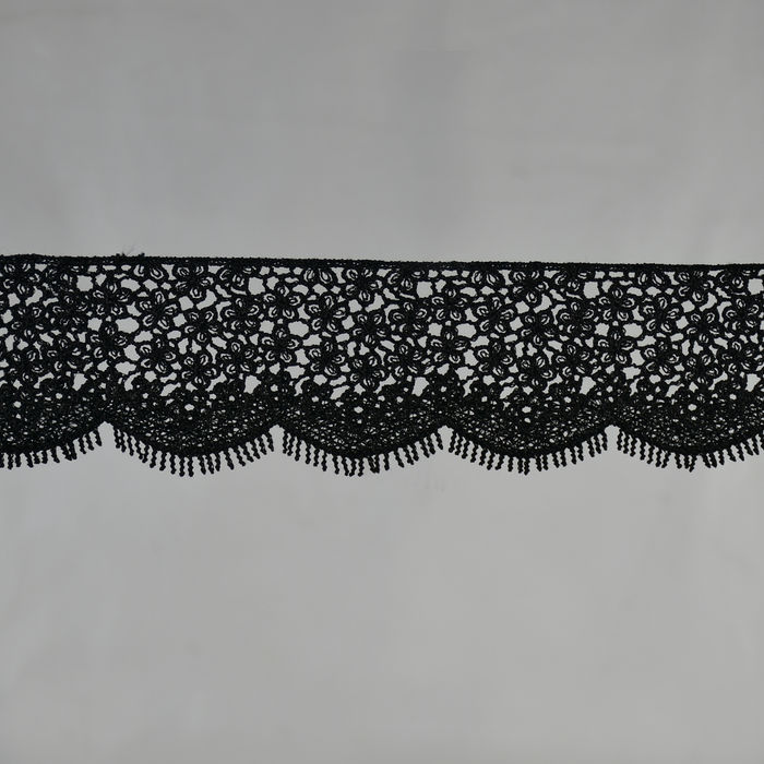 RG 1089 - RENDA GUIPIR PRETA - PACOTE COM 13 METROS