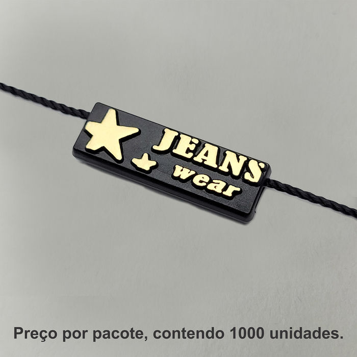 8026 - LACRE DE SEGURANCA PRETO/ DOURADO - PACOTE COM 1000 UNIDADES