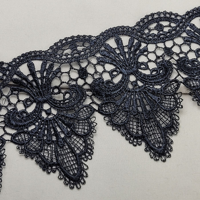 RG 1080 - RENDA GUIPIR PRETA - PACOTE COM 13 METROS