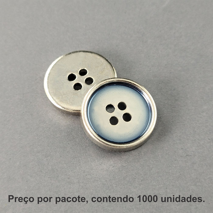 PRO 1163 - BOTÃO CROMADO AZUL - PACOTE COM 1000 UNIDADES