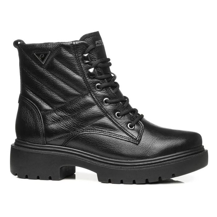 Coturno Pegada Com Cadarço Em Couro Feminino Cor Preto