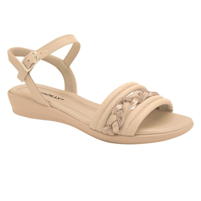 Sandália Piccadilly Salto Baixo Anabela Feminino Cor Rose