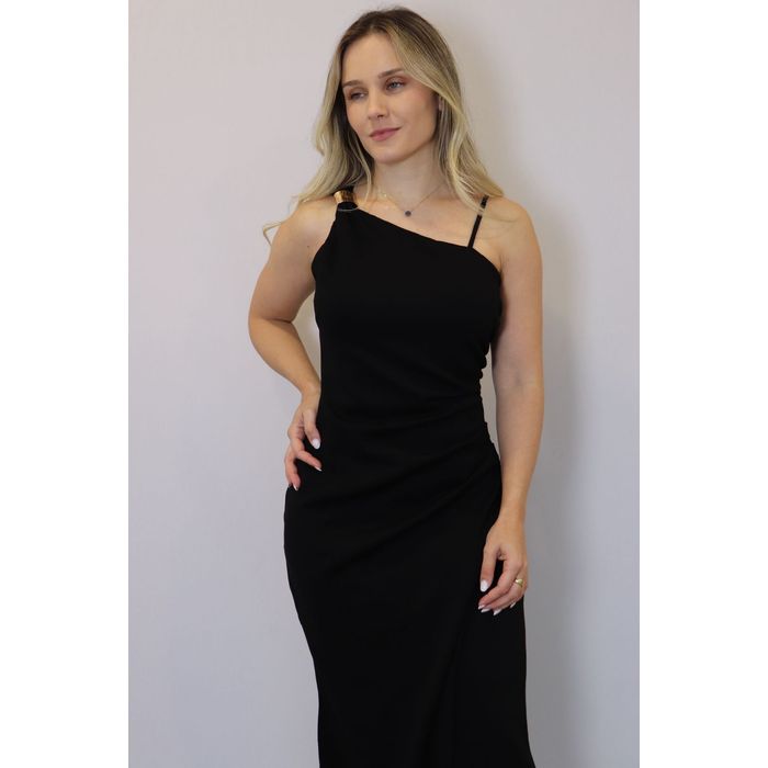 Vestido Bellina Midi Feminino Cor Preto