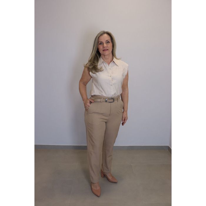 Calça Maxma Alfaiataria Feminino Cor Nude