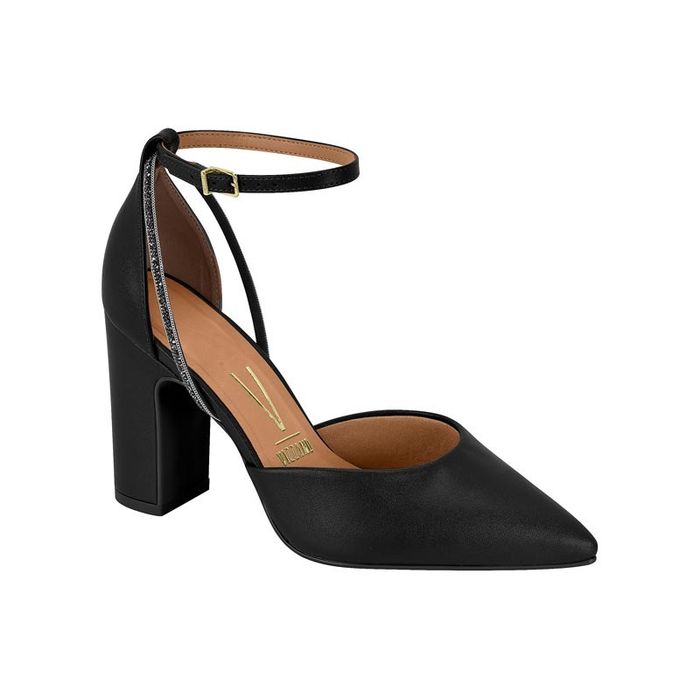 Sapato Vizzano Salto Alto Bico Fino Feminino Cor Preto