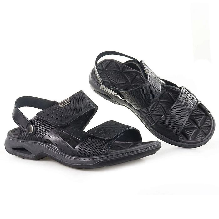 Sandália Pegada Em Couro Masculino Cor Preto