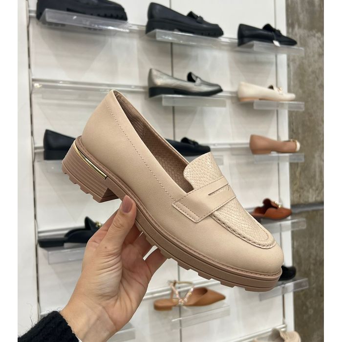 Mocassim Loafer Picadilly Feminino Cor Nude Brulee