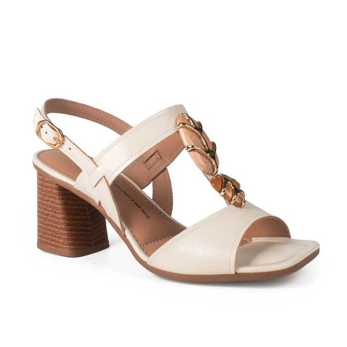 Sandália Dakota Salto Bloco Feminino Cor Bege