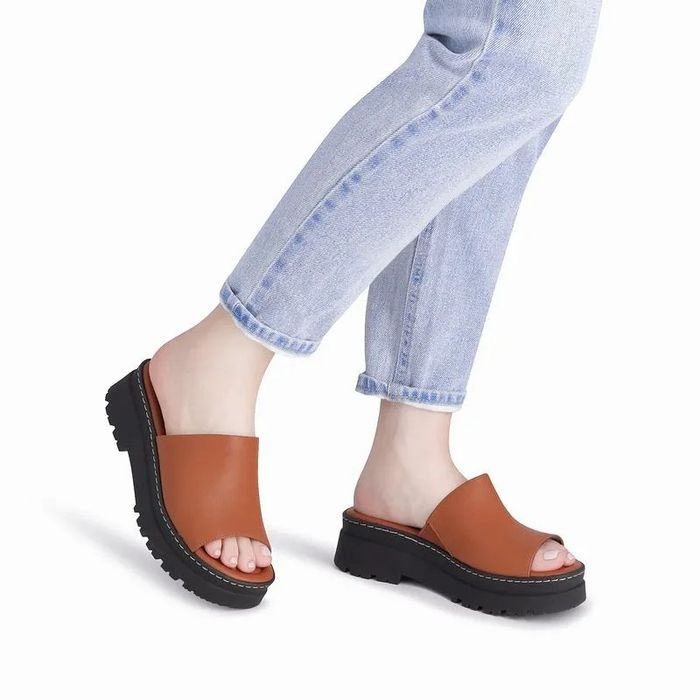 Tamanco Piccadilly Salto Médio Feminino Cor Marrom Ocre