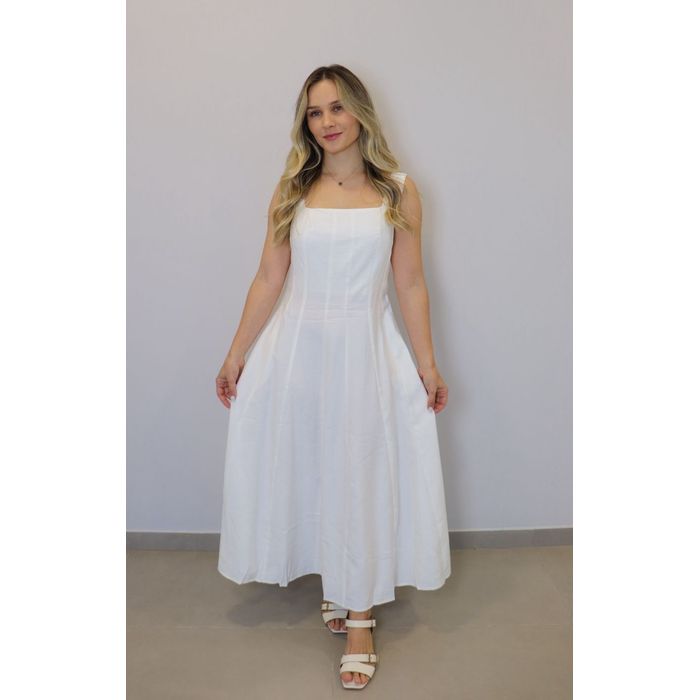 Vestido Bellina Evasê Feminino Cor Off White