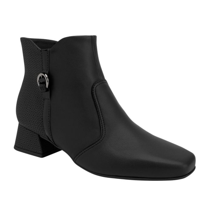 Bota Piccadilly Cano Curto Salto Baixo Feminino Cor Preto