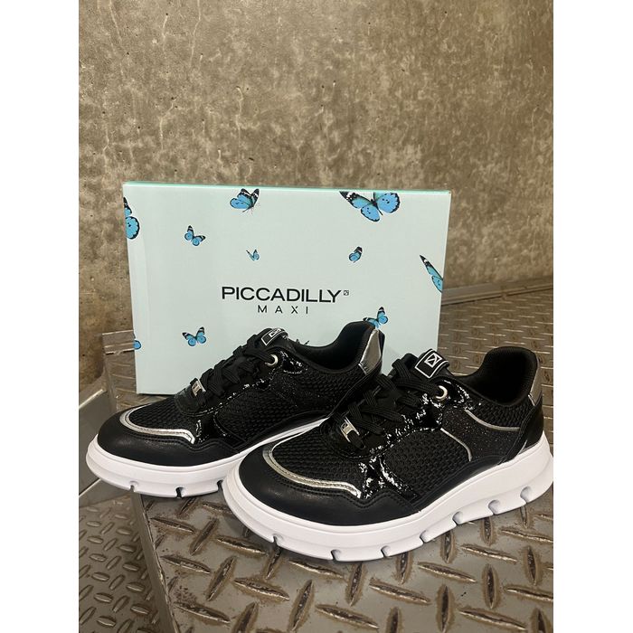 Tênis Piccadilly Maxi Feminino Cor Preto/Prata