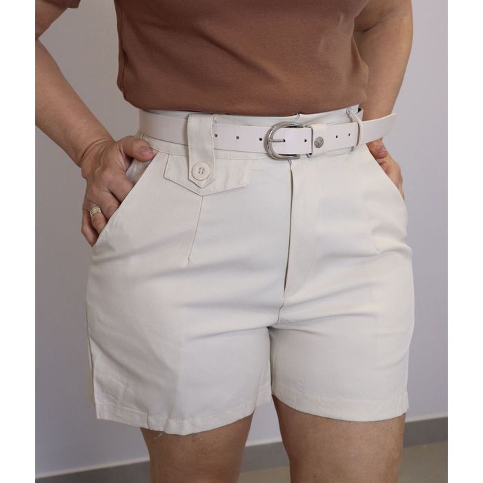 Short Maxma Linho Feminino Cor Off White