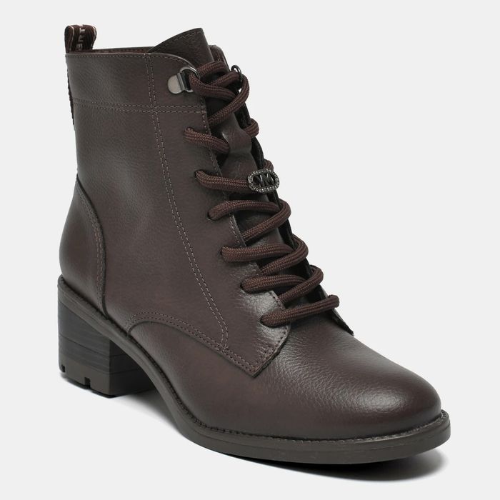 Coturno Via Marte Com Cadarço Feminino Cor Marrom