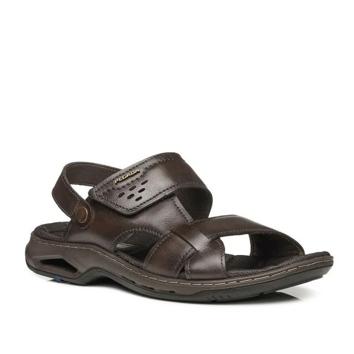 Sandália Pegada Em Couro Masculino Cor Cravo