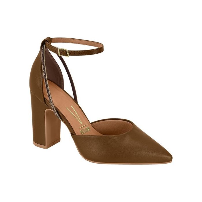 Sapato Vizzano Salto Alto Bico Fino Feminino Cor Capuccino