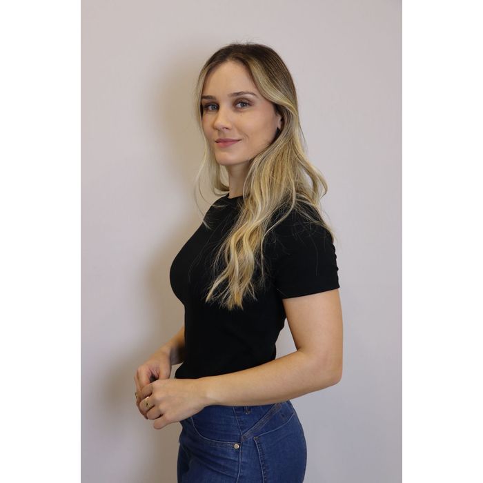 Blusa Cropped Lzt Ribana Feminino Cor Preto