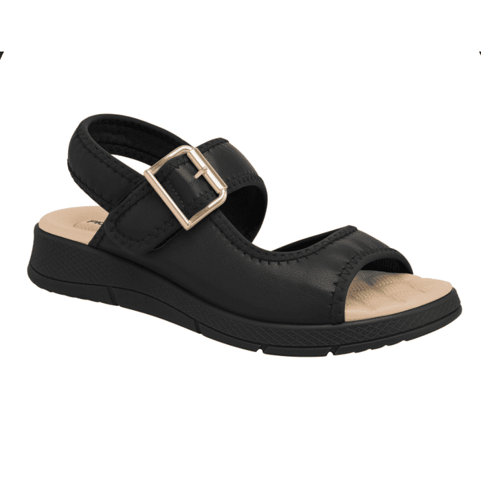 Sandália Piccadilly Salto Baixo Feminino Cor Preto