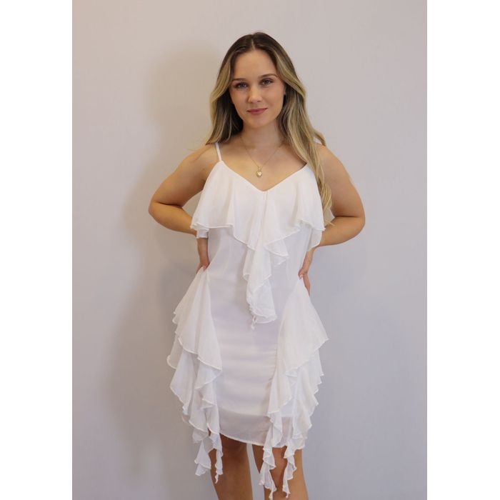 Vestido Curto My Chush Feminino Cor Branco