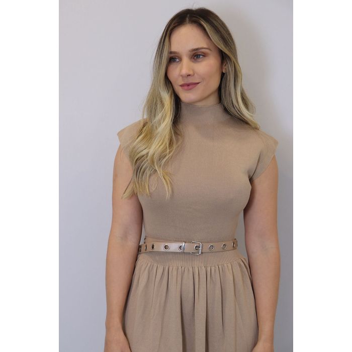 Vestido Bellina Evâse Modal Feminino Cor Nude