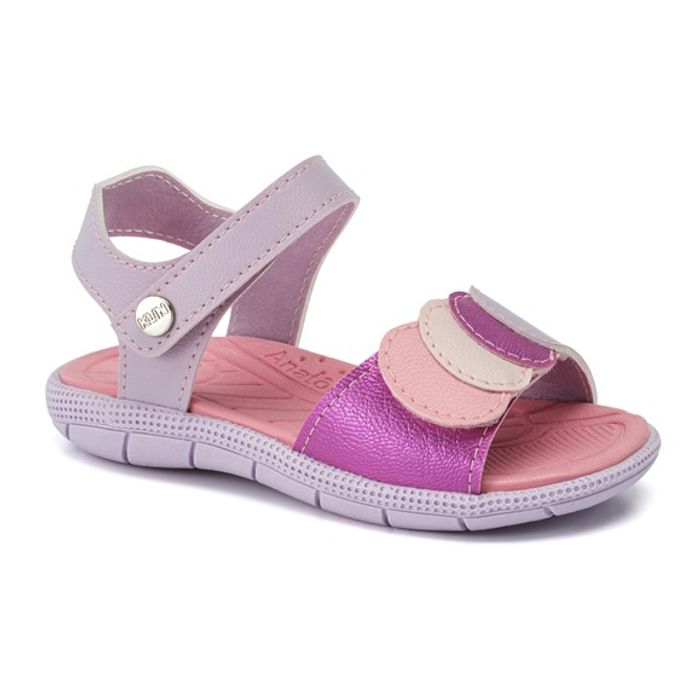 Sandália Papete Klin Tic Tac Infantil Feminino Cor Lilás