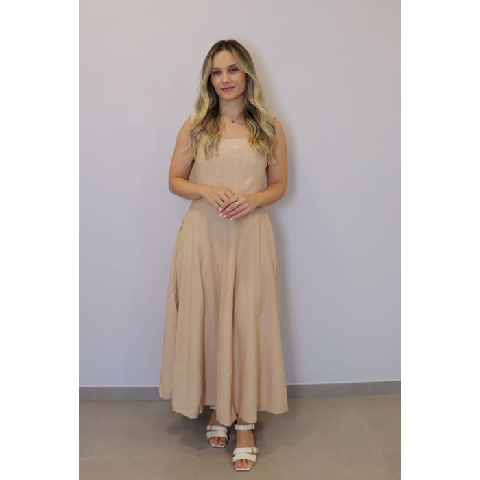 Vestido Bellina Evasê Feminino Cor Nude