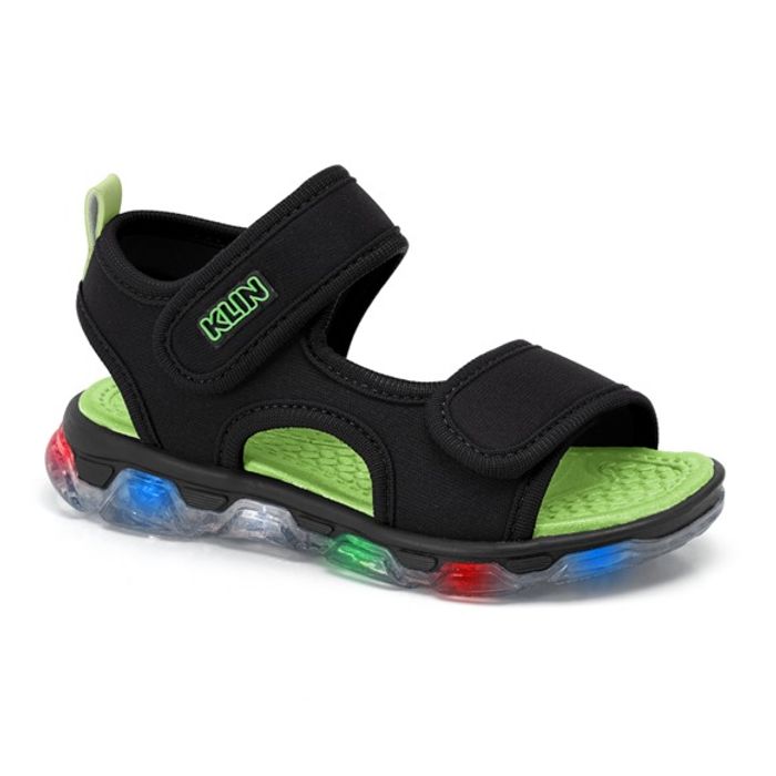 Sandália Papete Klin Light Led Infantil Masculino Cor Preto